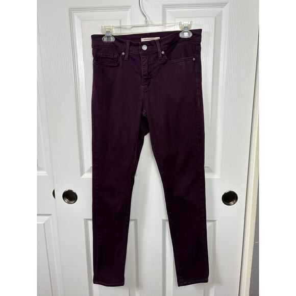 Levi's 311 Shaping Skinny Twill Women's Jeans Burgundy Size 28 Mid-Rise - Picture 1 of 9